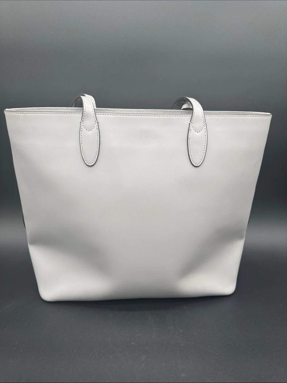 kate spade Kerri Medium Zip Tote Gray Smooth Leather
